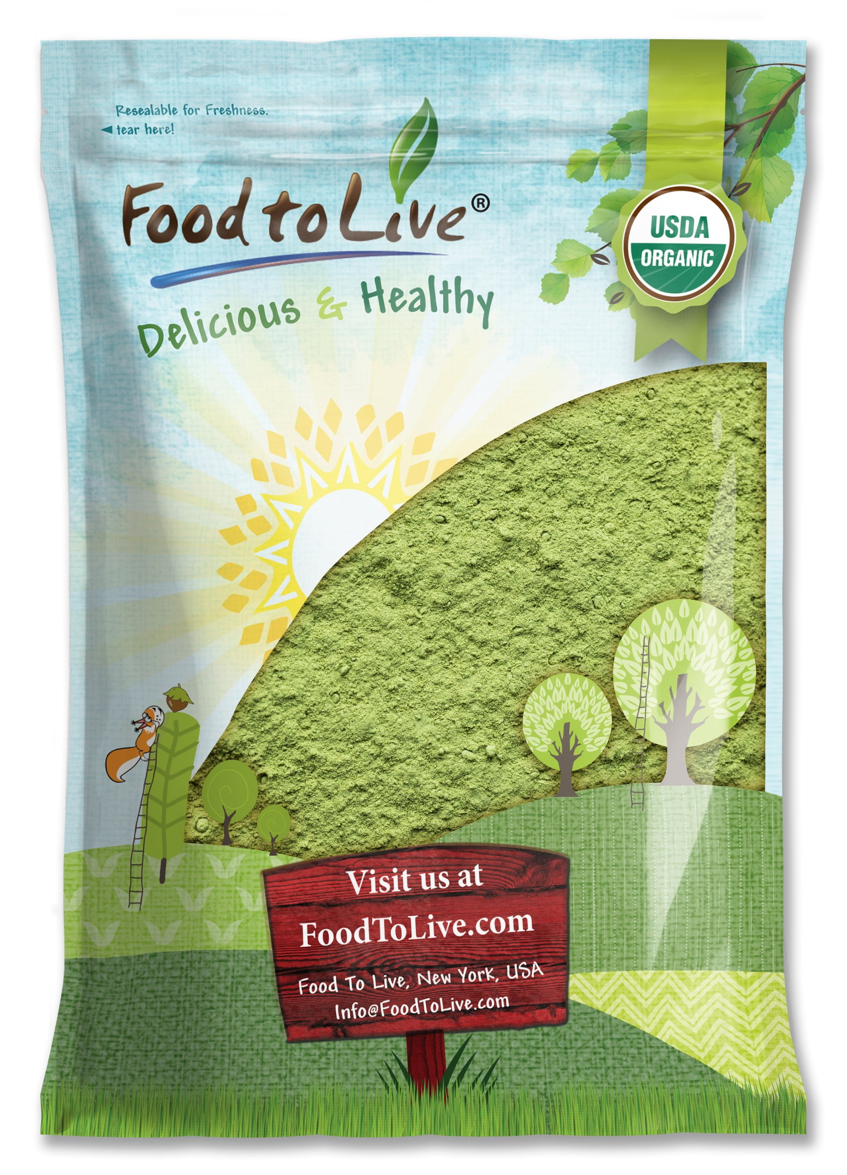 Organic SuperGrass Powder Mix, 4 Pounds — Non-GMO, Kosher, Vegan, Raw — by Food to Live