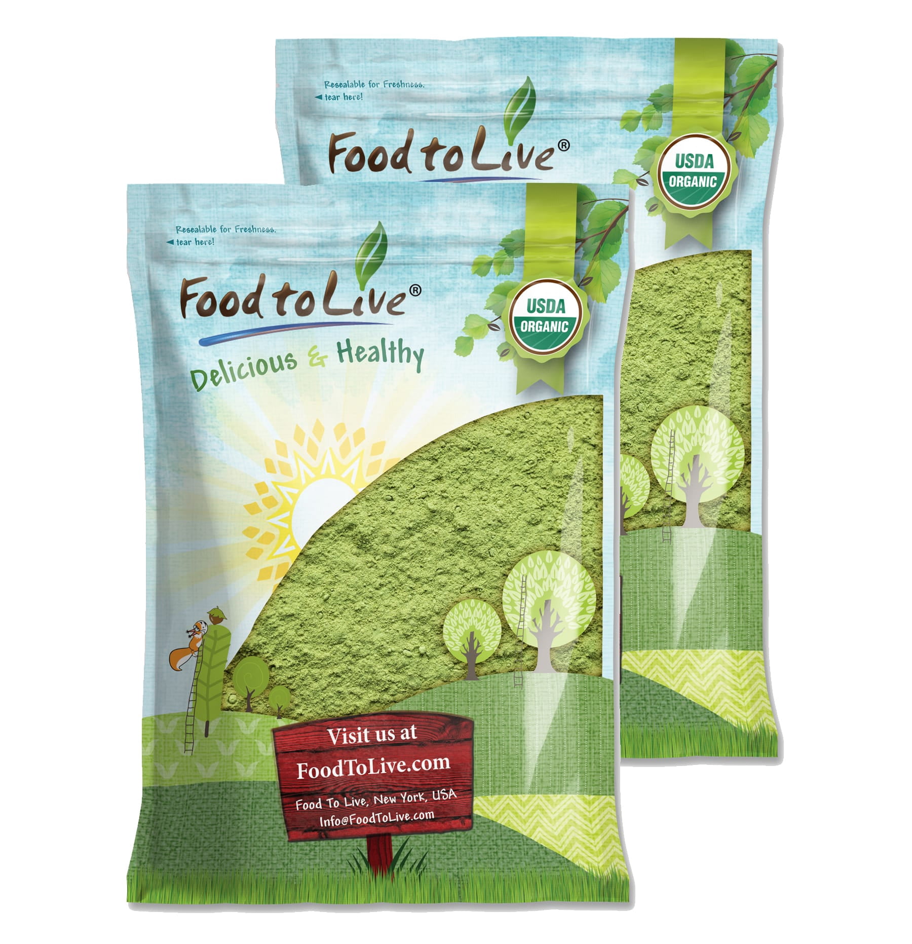 Organic SuperGrass Powder Mix, 8 Pounds — Non-GMO, Kosher, Vegan, Raw — by Food to Live