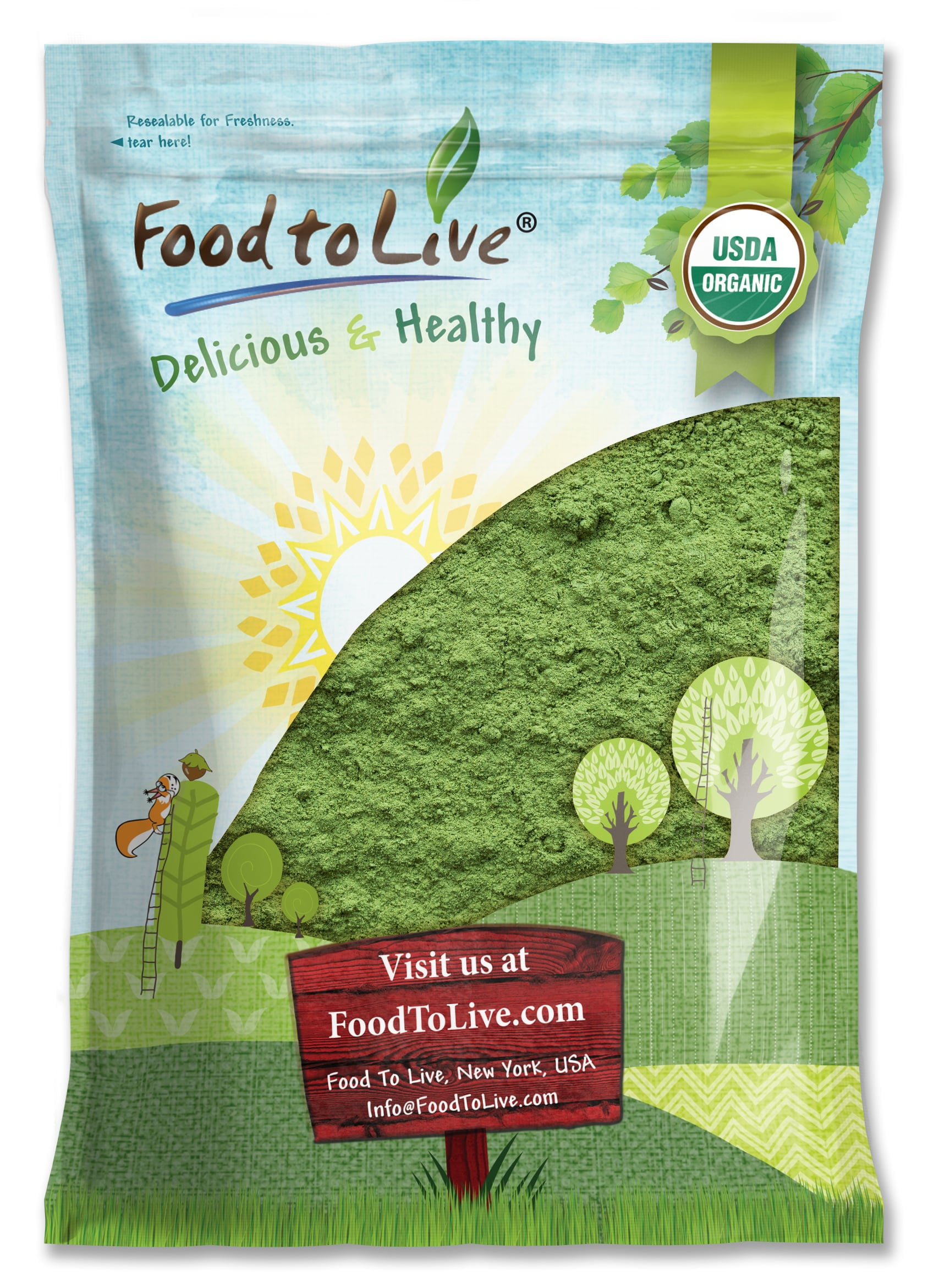 Organic SuperGreens Powder Mix, 6 Pounds  Non-GMO, Kosher, Vegan, Raw  by Food to Live