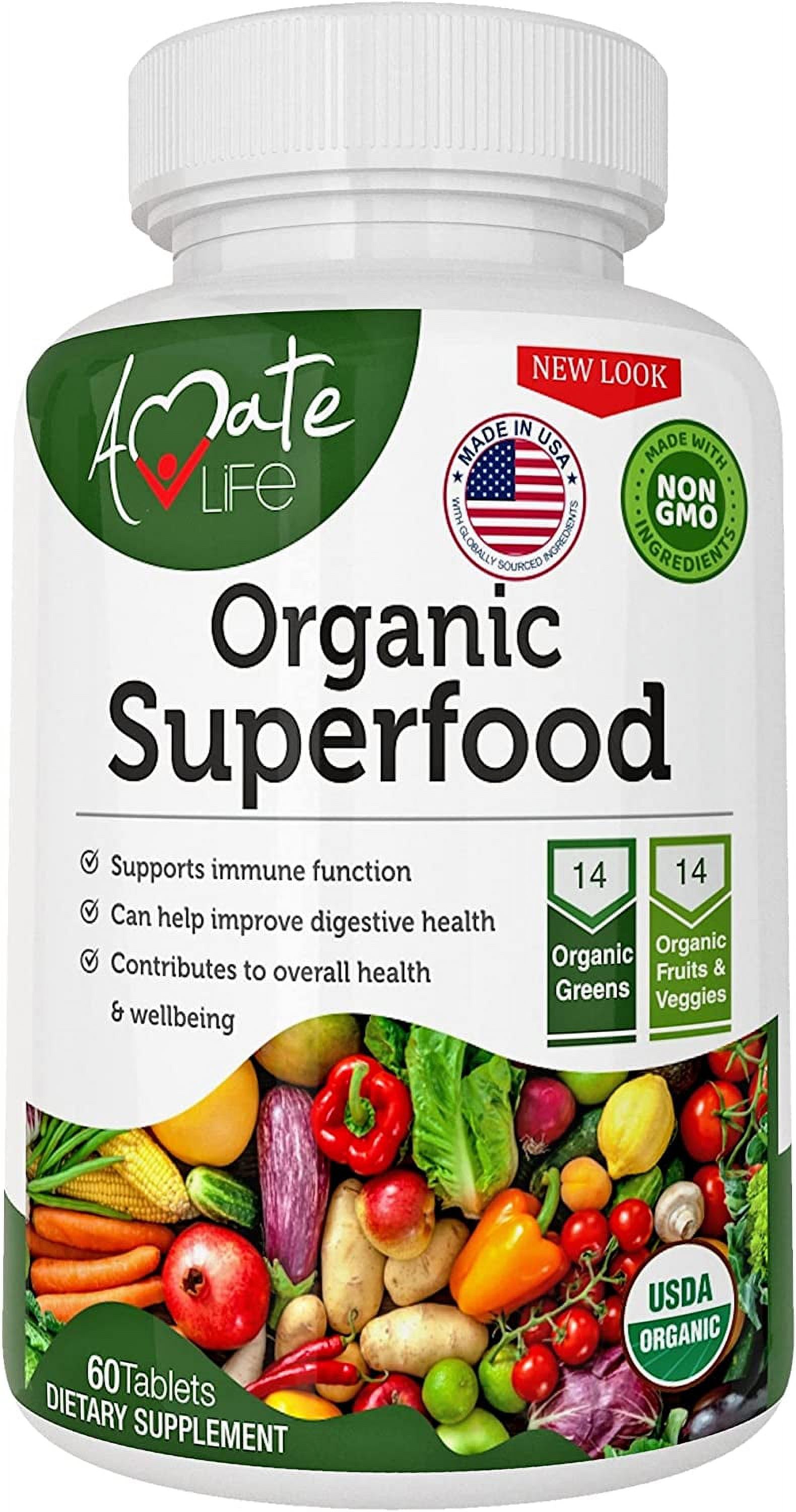 Organic Superfood Greens Fruits and Veggies Complex Best Dietary