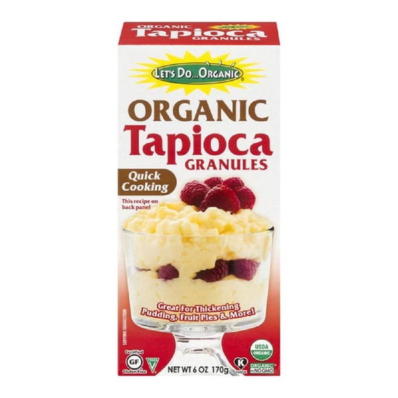 Let's Do Organic Tapioca GGA1 Granules - Instant Tapioca, Tapioca Flour for Baking, Tapioca Starch Flour, Organic Tapioca Pudding Mix - 6 Oz (Pack of 1)
