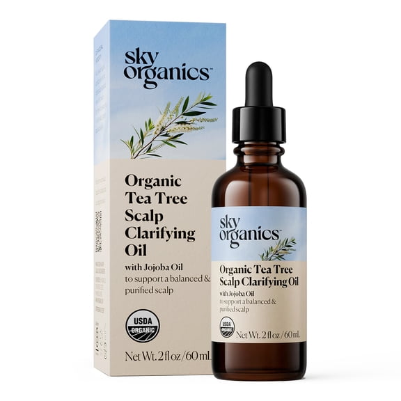 Sky Organics Organic Tea Tree Scalp Clarifying Oil with Jojoba Oil, 2 fl oz