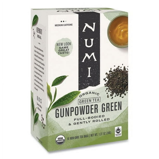 Organic Teas and Teasans, 1.27 oz, Gunpowder Green, 18/Box Organic Teas and Teasans, 1.27 oz, Gunpowder Green, 18/Box