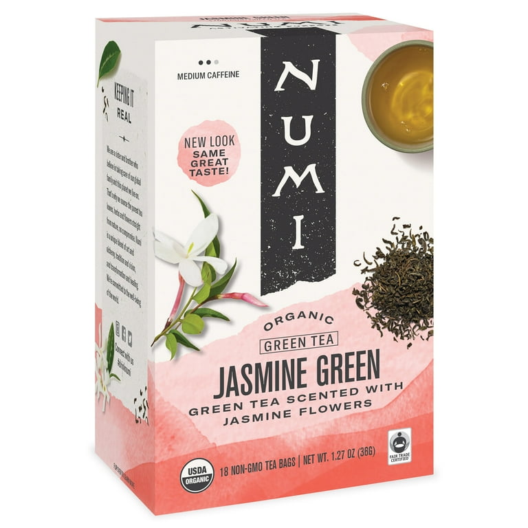 Organic Teas and Teasans, 1.27 oz, Jasmine Green, 18/Box Organic Teas and Teasans, 1.27 oz, Jasmine Green, 18/Box