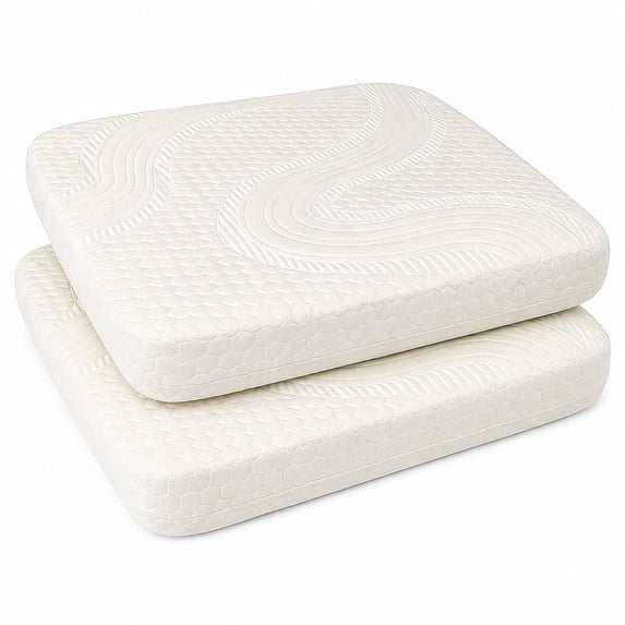 Organic Textiles 100% Organic Latex Seat Cushion with Organic Cotton Cover - (3", Soft) - Pack of 2