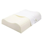 Organic Textiles Organic Latex Contour Pillow for Neck Pain |Standard, High-Loft, Soft| Organic Cotton Cover, GOTS & GOLS Certified - Cervical Pillow - Ergonomic Contour Design for Spine Support