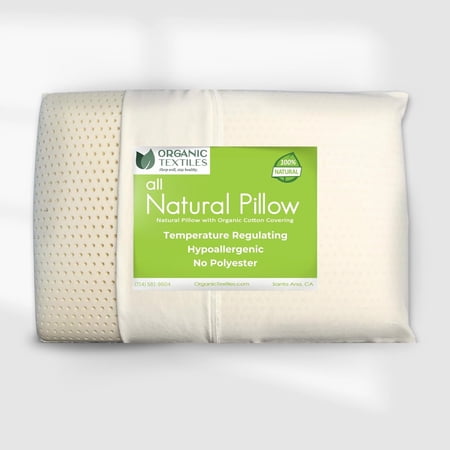 Organic Textiles Natural Latex Pillow with Organic Cotton Cover (Standard, Soft)