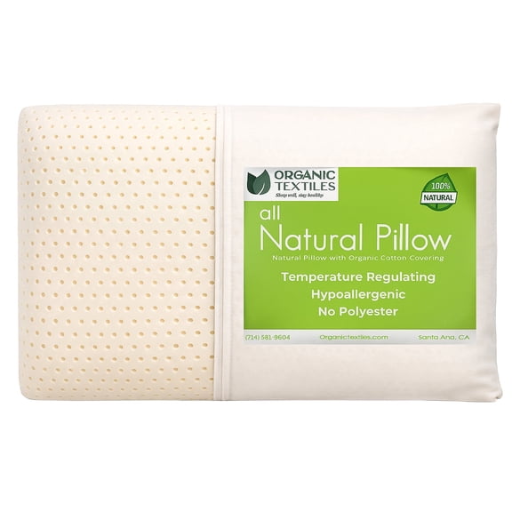 Organic Textiles Natural Latex Pillow with Organic Cotton Cover (Standard, Soft)