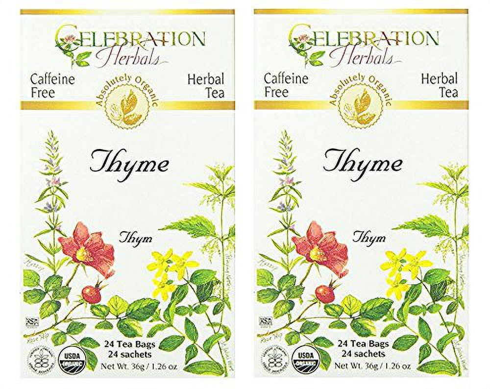 Organic Thyme Tea Caffeine Free 2 Pack (48 Bags Total)