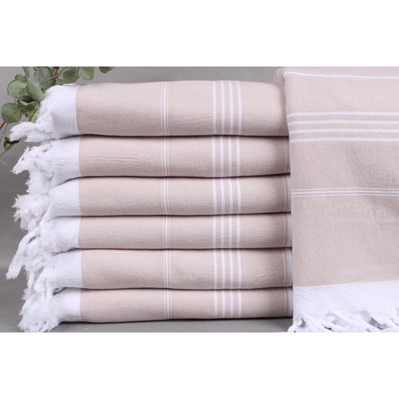 Organic Towel, Wholesale Towels, Beige Towel, Striped Towel, Terry Peshtemal, 36x67 Inches Bachelorette Towels, Hotel Peshtemal,