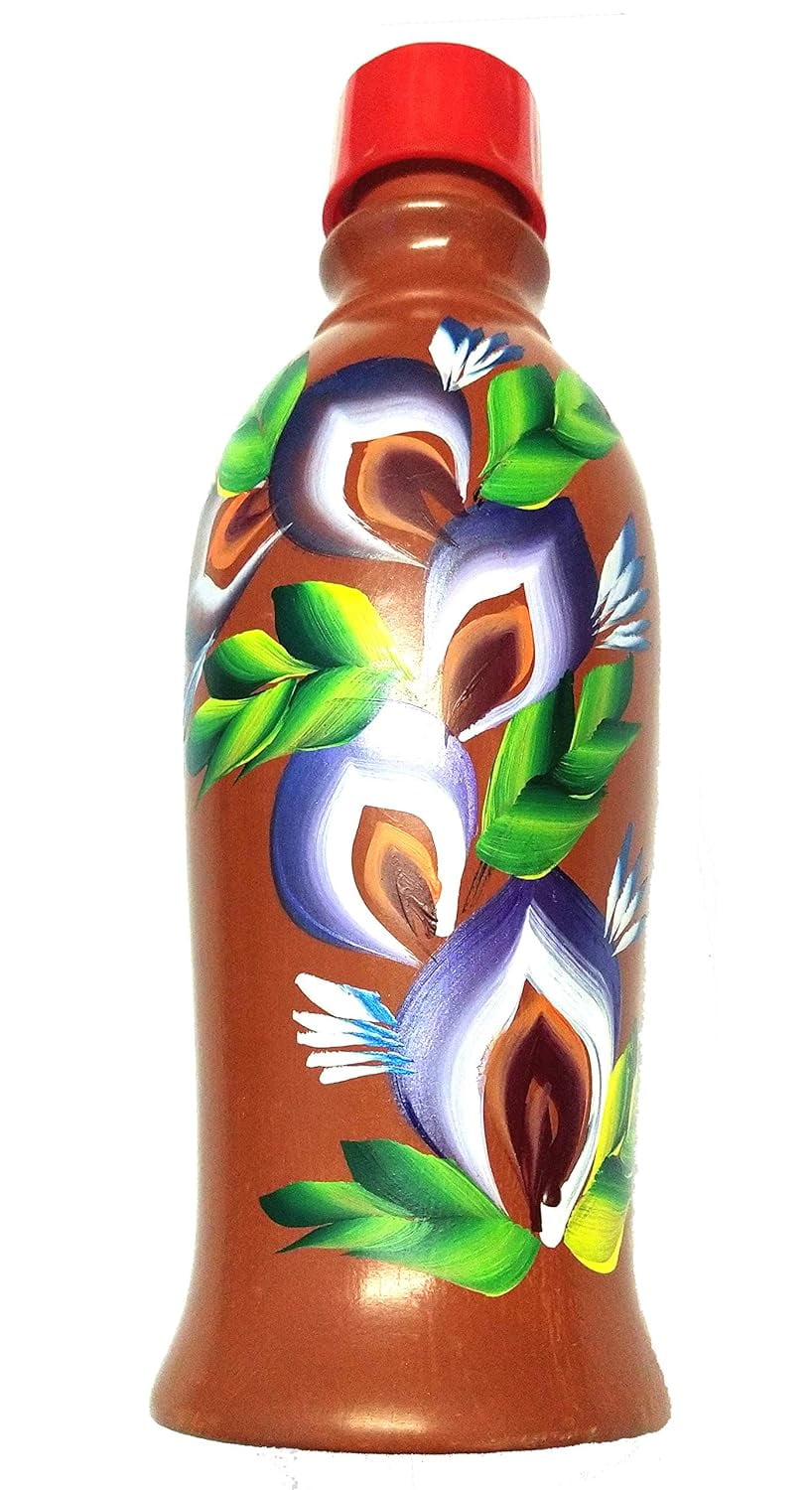Organic Traditional Clay Mud Water Bottle | Earthen Pot For Drinking ...