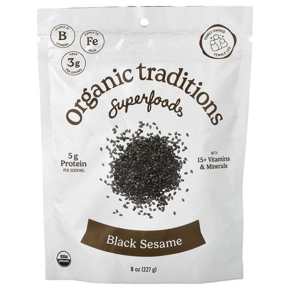 Organic Traditions - Black Sesame Seeds - 8 oz.