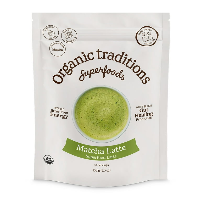 Organic Traditions | Matcha Latte with Probiotics - Walmart.com