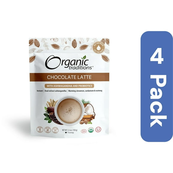 Organic Traditions Superfood Latte Chocolate 5.3 oz (Pack Of 4)