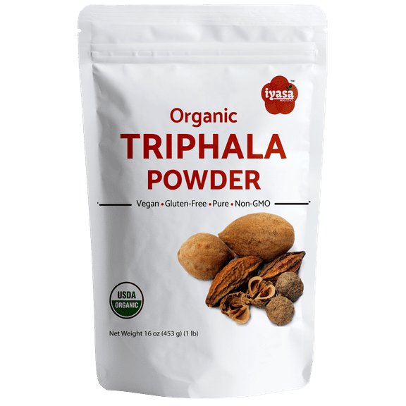 Organic Triphala Powder, Ayurveda Superfood, Natural Body Detox and Bowel Cleanser Herbal Laxative Rejuvenating Formula 16 OZ / 454 GM