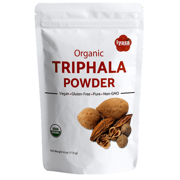Organic Triphala Powder, Ayurveda Superfood, Natural Body Detox and Bowel Cleanser Herbal Laxative Rejuvenating Formula 4 OZ / 113 GM
