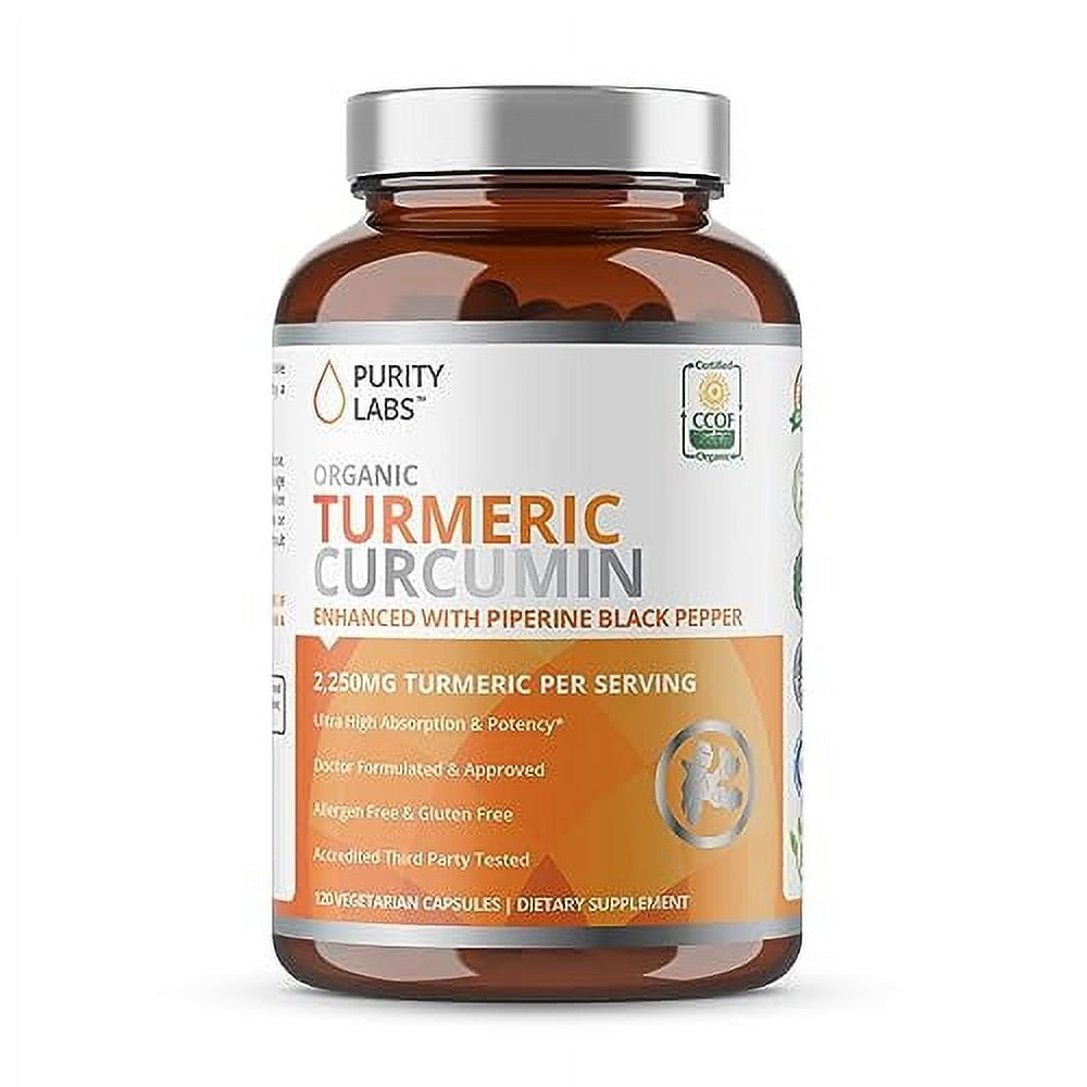 Organic Turmeric Curcumin with Black Pepper Bioperine 2,250 MG/Serving