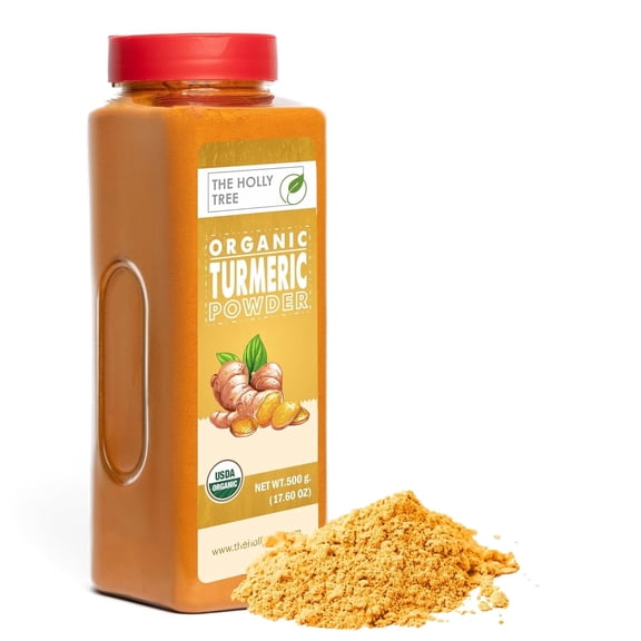 Organic Turmeric Powder 17.60 oz  Turmeric Powder Organic for Cooking, Drinks & Skin  USDA Certified, Ground Turmeric Spice, Gluten Free  The Holly Tree