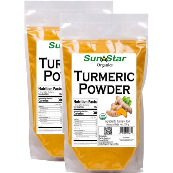Organic Turmeric Powder (2 Pack, 8 oz each) - Pure, Flavorful Superfood