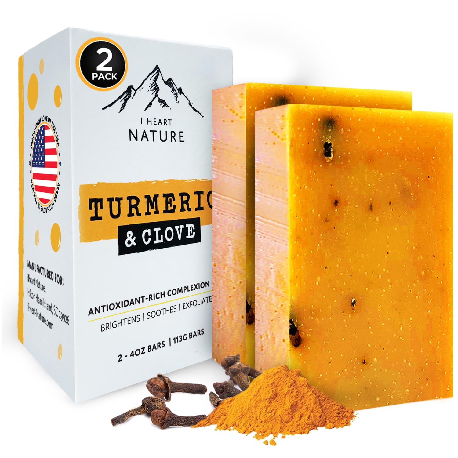 Organic Turmeric Soap for YPF5 Dark Spots & Acne with Clove Bud Soap (2