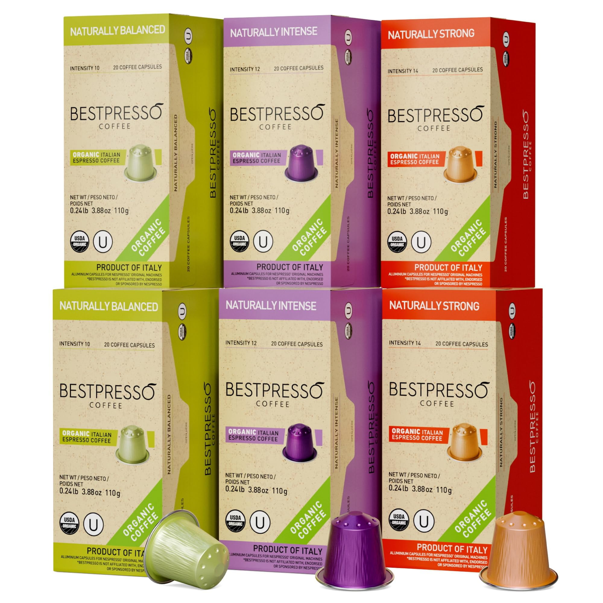 Organic USDA Bestpresso Coffee Aluminum Espresso Pods For Nespresso ...