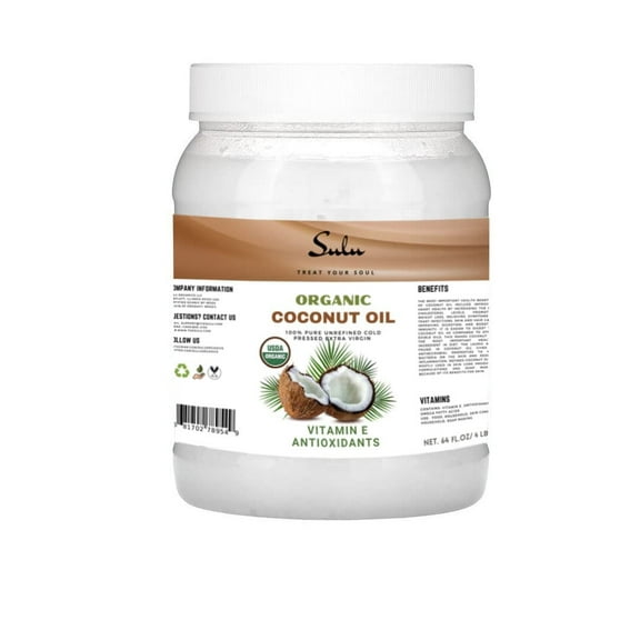 Organic Unrefined Extra Virgin Coconut oIl extracted from the coconut meat smells like a coconut - 8 fl.oz
