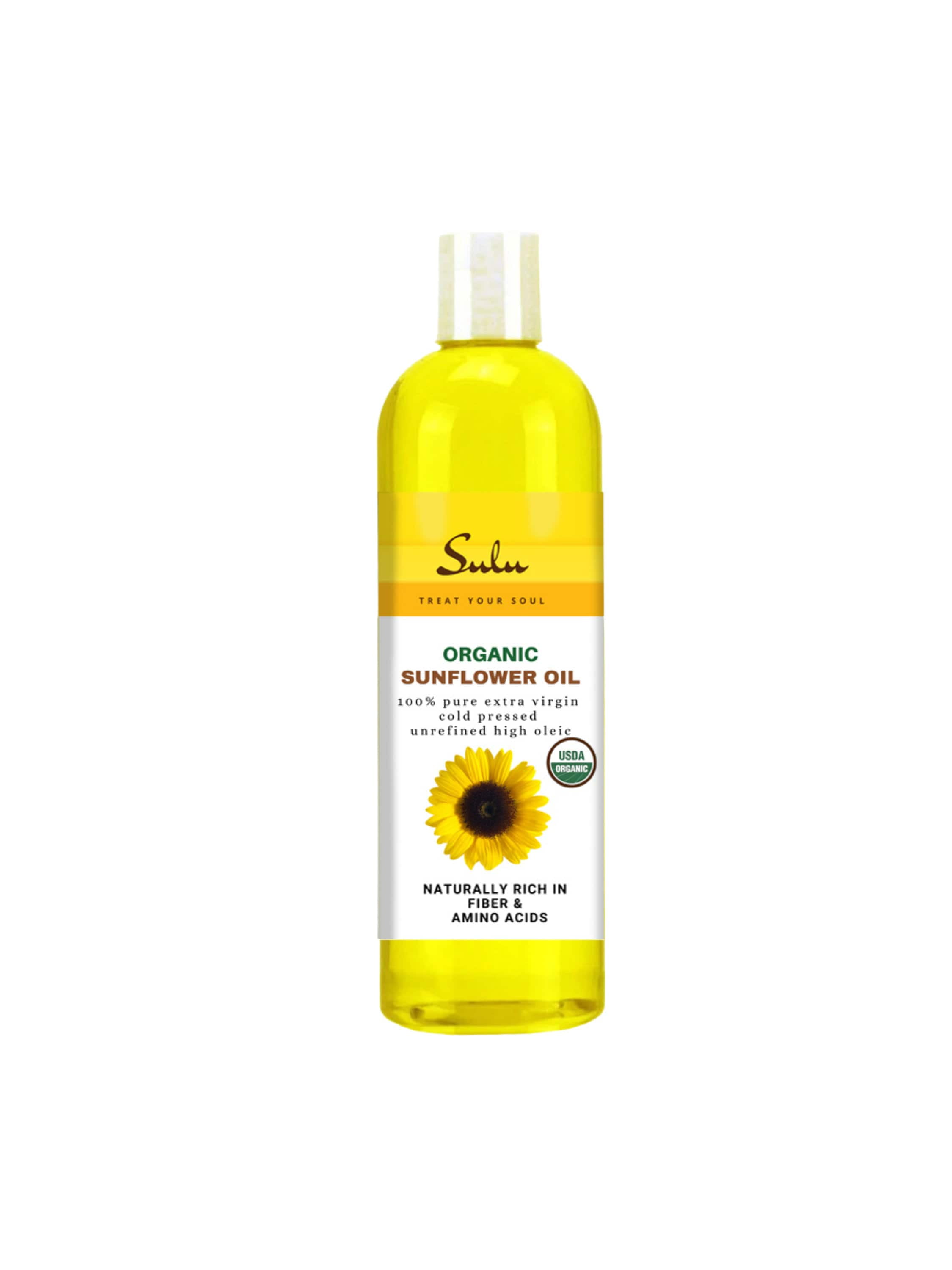 Organic Unrefined Extra Virgin High Oleic Sunflower seed oil Deep Golden