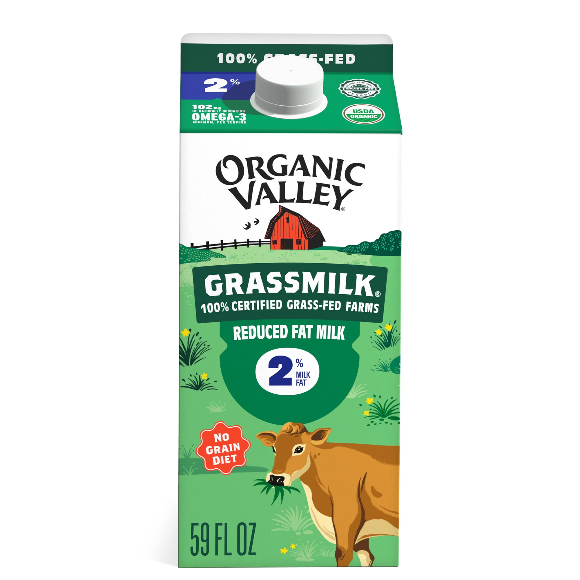Organic Valley Grassmilk Organic Grassfed 2% Reduced Fat Milk, 59 fl oz