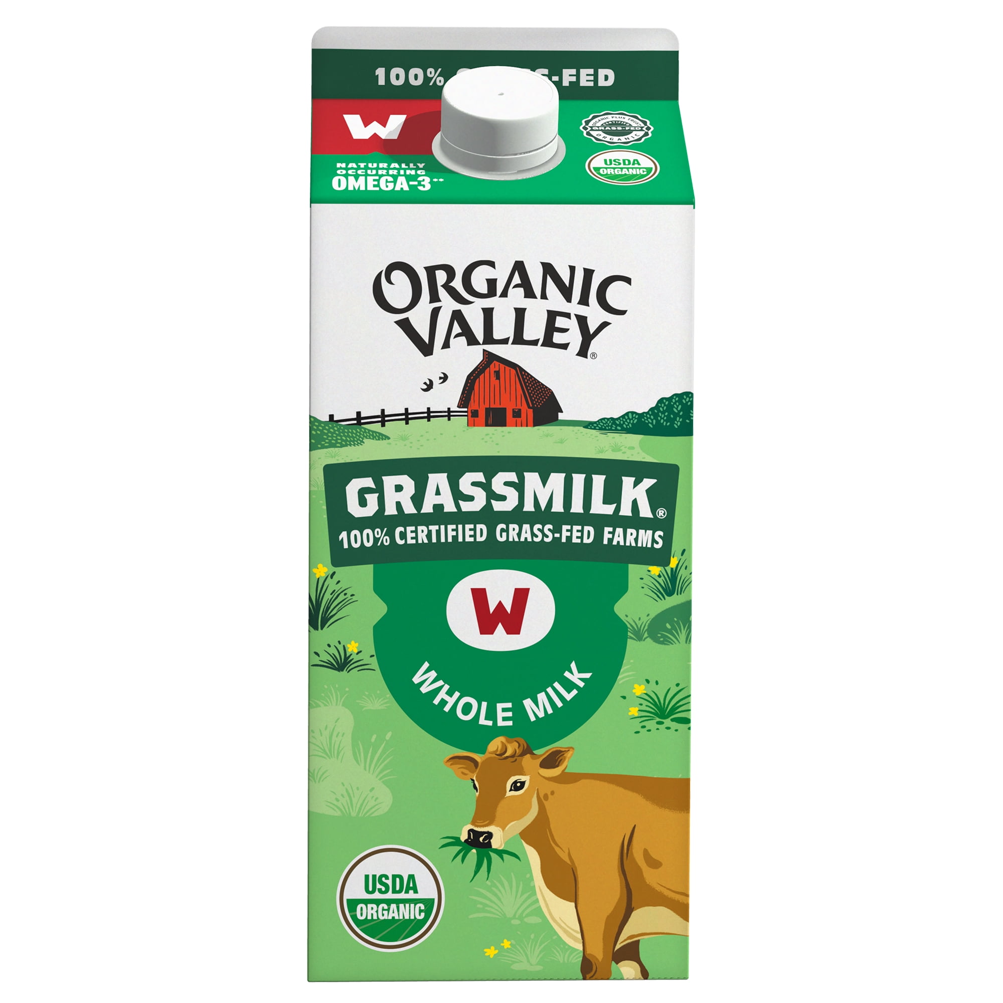 Organic Valley Grassmilk Organic Whole Milk 64oz Half Gallon 