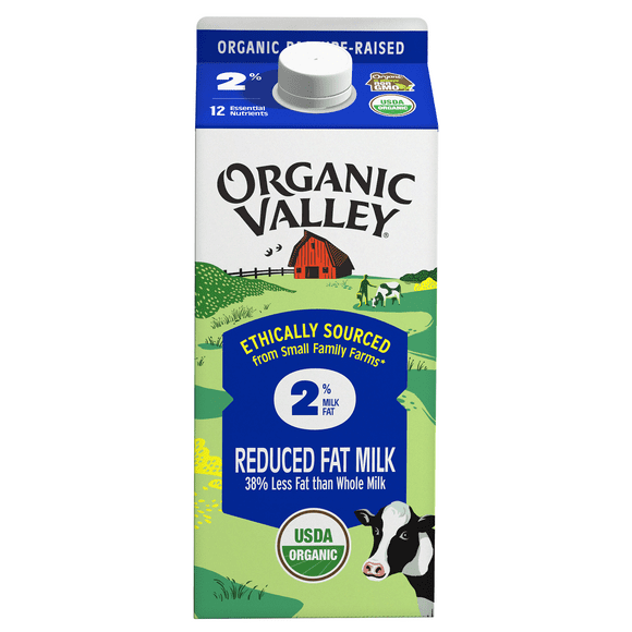 Organic Valley, Organic 2% Milk, Half Gallon Carton (64 oz)