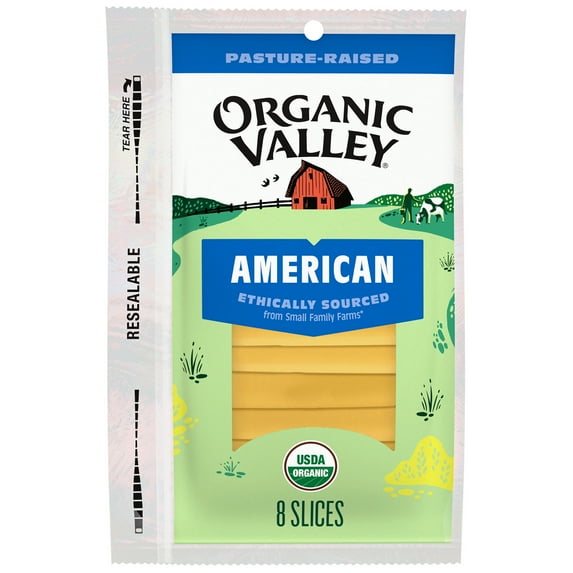 Organic Valley Organic American Yellow Cheese, 8 Slices