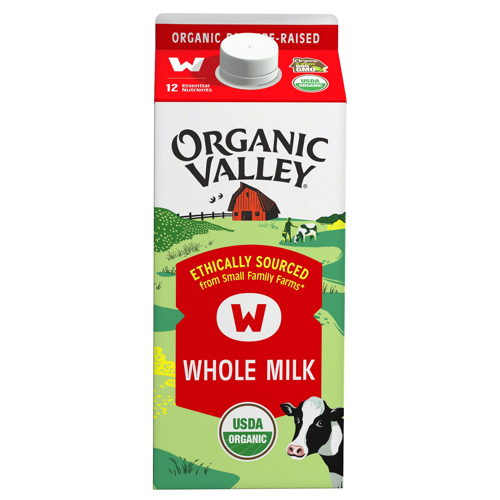 Organic Valley Organic Whole Milk, Half Gallon Carton (64 oz)