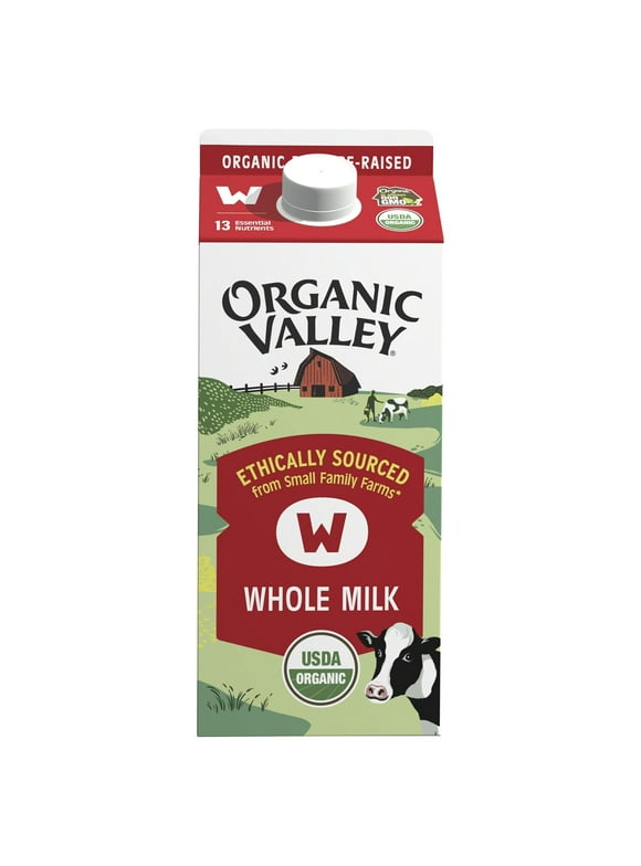Organic Valley, Organic Whole Milk, Half Gallon Carton, 64 oz