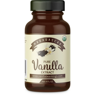 Organic Vanilla Extract - Made with Madagascar Vanilla Beans – For Baking, Desserts, Home Cooking and Chefs - 4 OZ