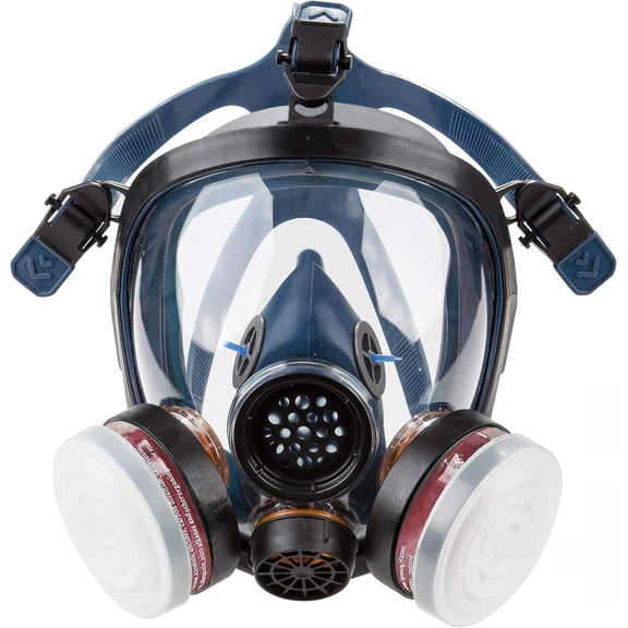Organic Vapors Full Respirator Mask Gas Mask Spray Paint Chemical Formaldehyde Dustproof Respiratory Protection,Respirator with 1 Pair Filter Cartridges