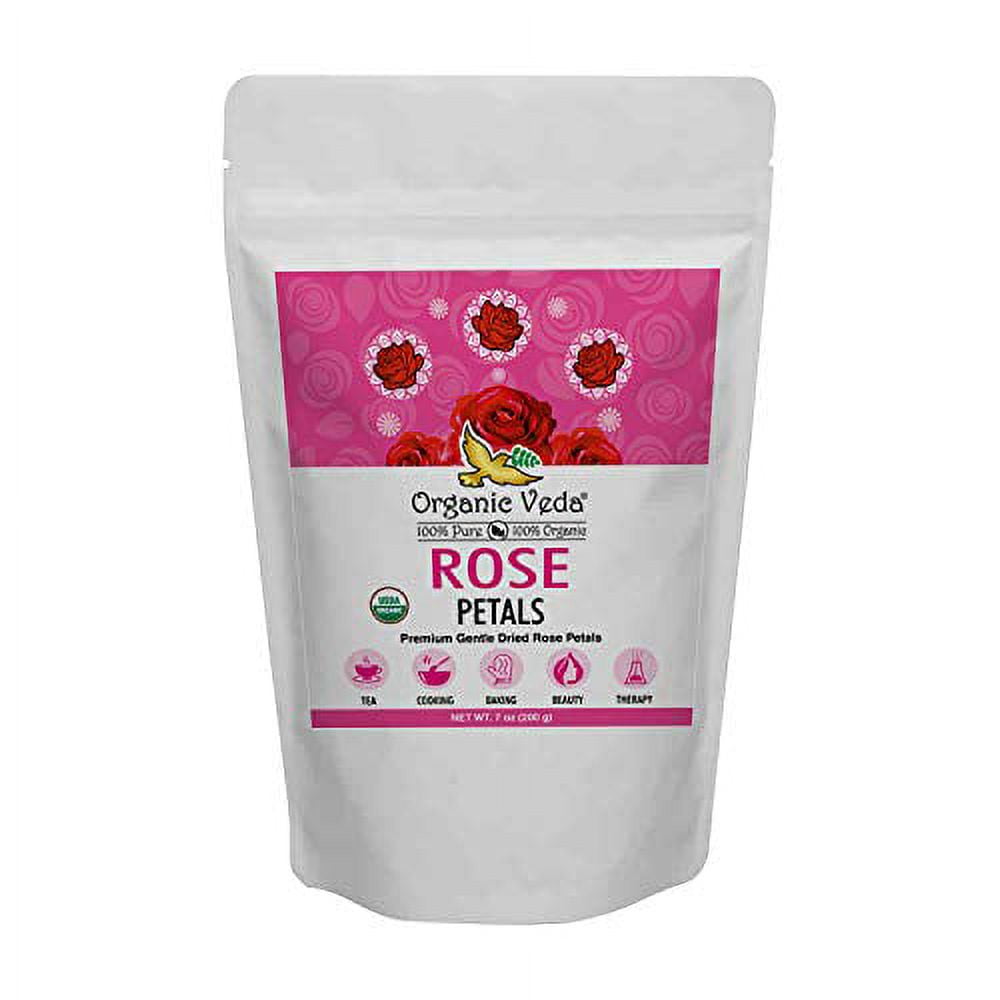 ORGANIC (100 gms) PURE EDIBLE SUN DRIED ROSE PETALS (face, body, hair,  herbal tea)