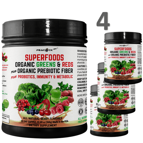 Organic Vegan Superfood Miracle Berry Super Reds Greens Powder Prebiotic Probiotic Immune support