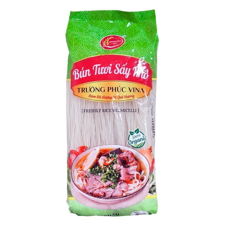 Organic Vermicelli Rice Noodles, Gluten-Free Rice Ramen Noodles, Vietnamese Brown Rice Noodles, Vegan Food Instant Rice Noodles for Cooking Asian Food - Organic Rice Asian Noodles - Bun Tuoi Say Kho