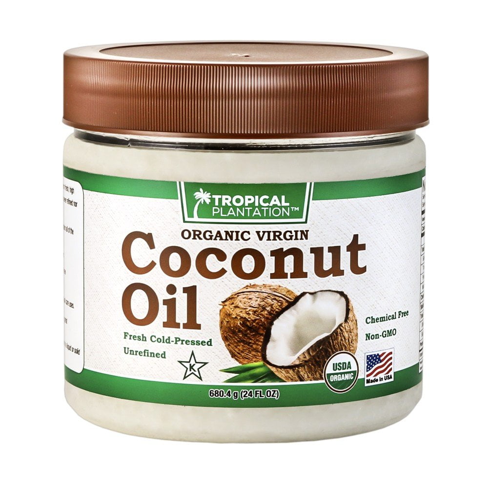 Organic Virgin Coconut Oil by Tropical Plantation - 24 Fluid Ounces