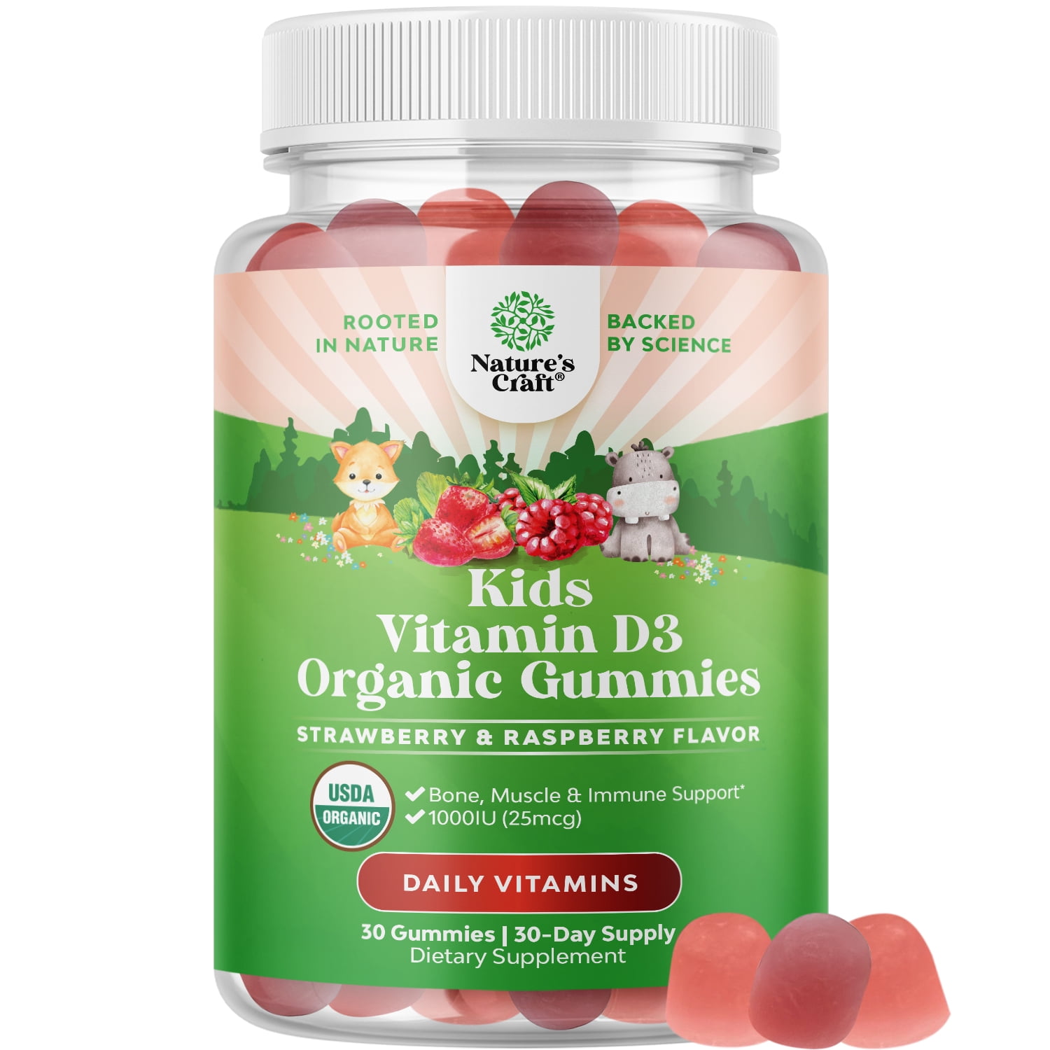 Organic Vitamin D Gummies for Kids Vegan Kids Immunity Support