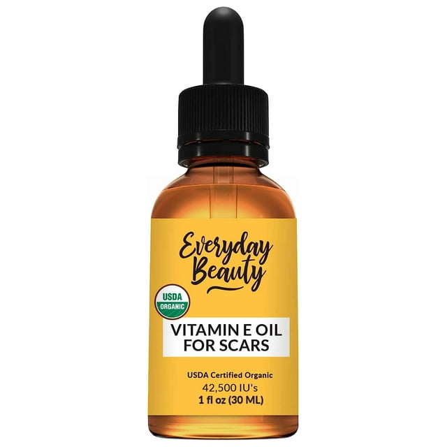 Organic Vitamin E Oil for Scars by Everyday Beauty 100 USDA Certified