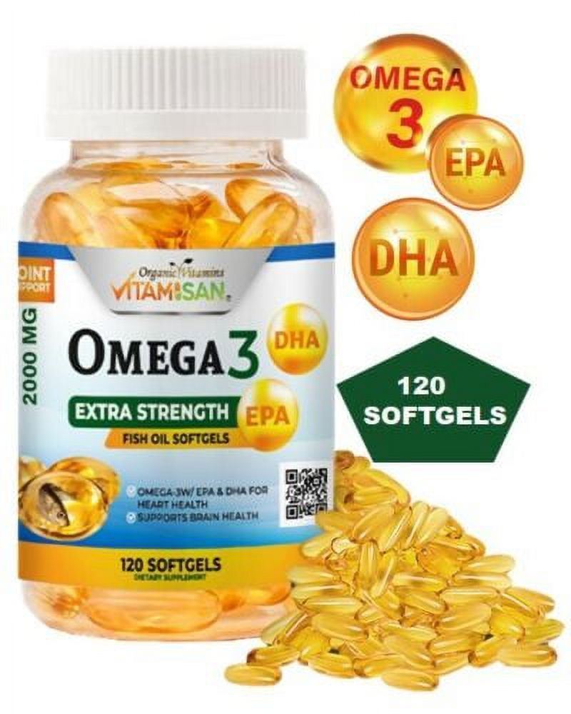 Organic Vitamin OMEGA 3 Extra Strength, For Join Support, Promotes