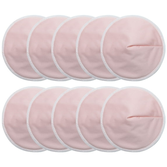 Organic Washable Breast Pads 10 Pack | Reusable Nursing Pads For Breastfeeding-Pink