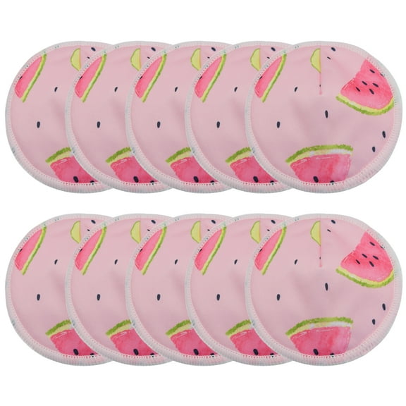Organic Washable Breast Pads 10 Pack | Reusable Nursing Pads For Breastfeeding-Watermelon Pattern