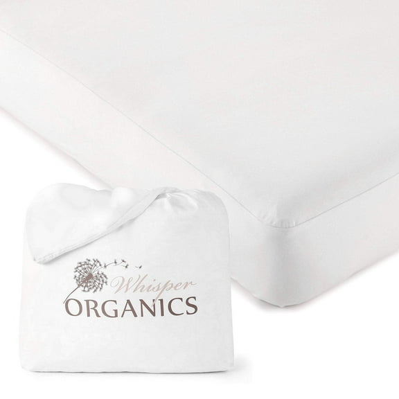 Organic Waterproof Mattress Protector - 100% GOTS & Fairtrade Cotton, Silent & Breathable, Fits Up to 17" Deep, Hypoallergenic, Machine Washable