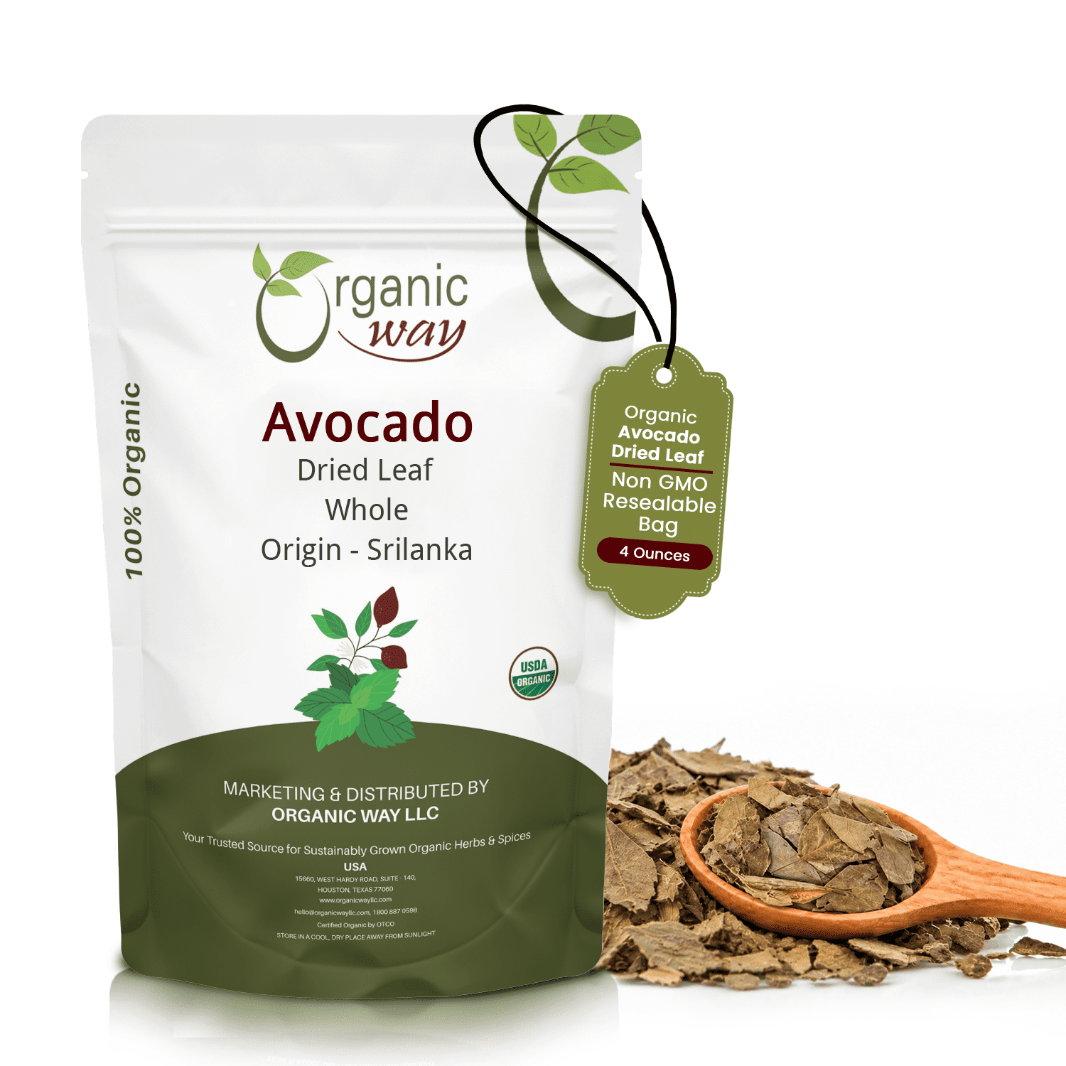 Organic Way Avocado Leaves Whole | Dried Herbal Leaves for Cooking ...