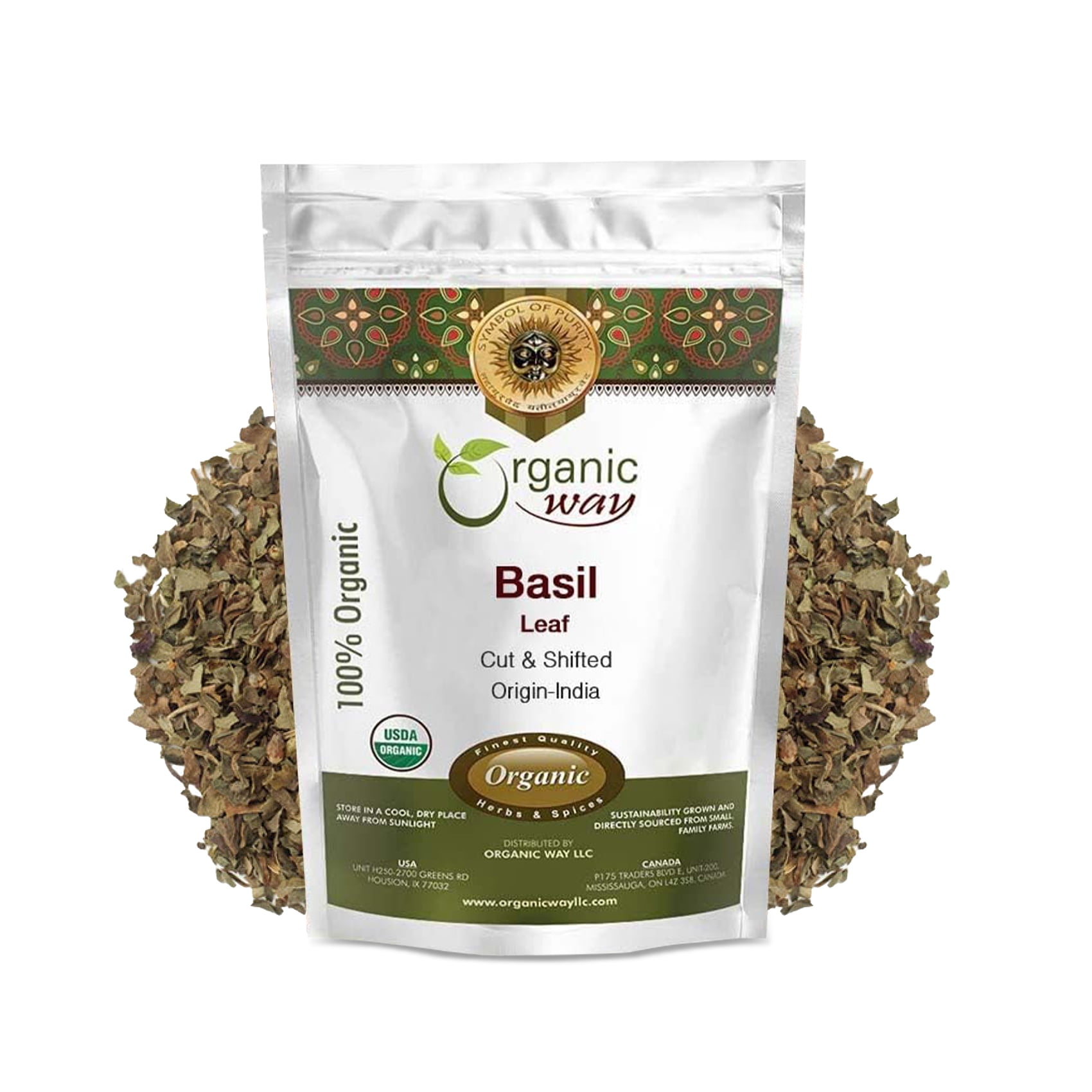 Organic Way Basil Leaf Cut and Sifted | Non GMO, Kosher, USDA Certified ...