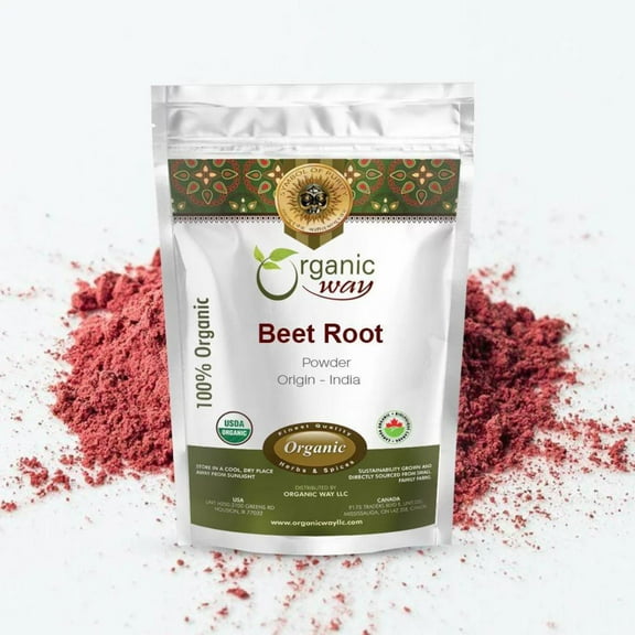 Organic Way Beet Root Powder (Beta Vulgaris) - Organic & Kosher Certified | Raw, Vegan, Non GMO & Gluten Free | USDA Certified | Origin - India (1/2 lbs / 8 oz)