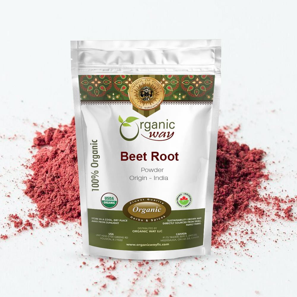 Organic Way Beet Root Powder (Beta Vulgaris) - Organic & Kosher Certified | Raw, Vegan, Non GMO & Gluten Free | USDA Certified | Origin - India (1 lbs / 16 oz)