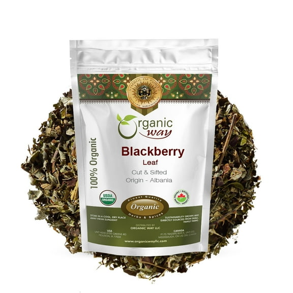 Organic Way Blackberry Leaf (Rubus Fruticosus) Cut & Sifted -Herbal Tea | European Wild-Harvest | Organic & Kosher Certified | Non GMO & Gluten Free | USDA Certified | Origin - Albania(1 lbs / 16oz)